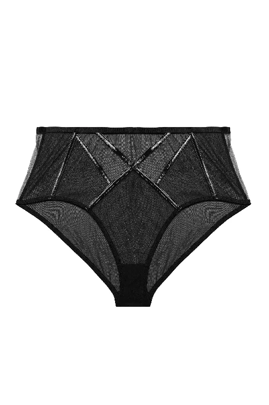 Full - cup bras providing maximum coverage and support Kelly Black PVC Curve Highwaisted Brief Full - cup bras providing maximum coverage and support Kelly Black PVC Curve Highwaisted Brief