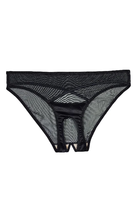 Underwire bras for enhanced support and shaping​ Charlie Black Cut-out Ouvert Brief