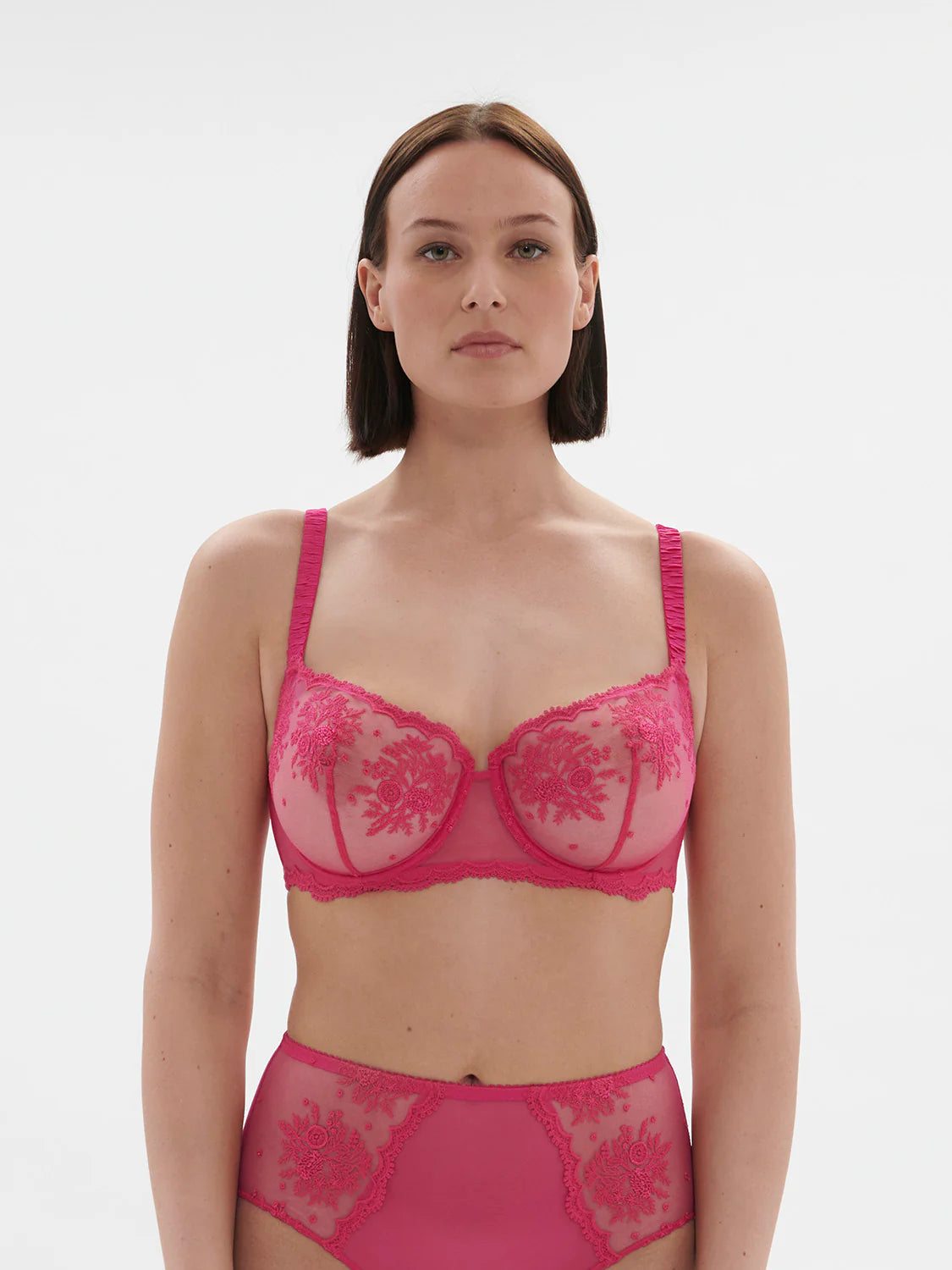Women's geometric - patterned brasSimone Perele - Intrigue Half Cup Bra | Disco Pink Women's geometric - patterned brasSimone Perele - Intrigue Half Cup Bra | Disco Pink