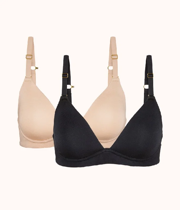 Women's underwire bras for extra supportThe All-Day Plunge No-Wire Bra Bundle: Jet Black/Toasted Almond Women's underwire bras for extra supportThe All-Day Plunge No-Wire Bra Bundle: Jet Black/Toasted Almond