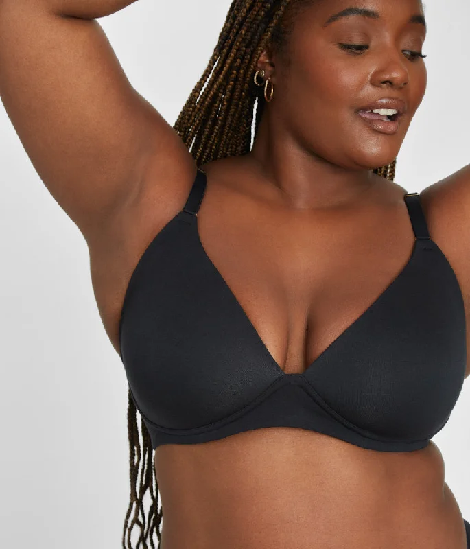 Women's bras with a cotton - polyester blendThe All-Day Plunge No-Wire Bra: Jet Black Women's bras with a cotton - polyester blendThe All-Day Plunge No-Wire Bra: Jet Black