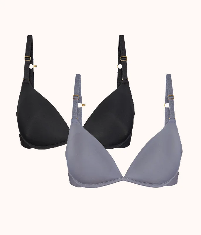 Women's bras with a lift and separate functionThe Deep V No-Wire Push-Up Bundle: Jet Black/Smoke Women's bras with a lift and separate functionThe Deep V No-Wire Push-Up Bundle: Jet Black/Smoke