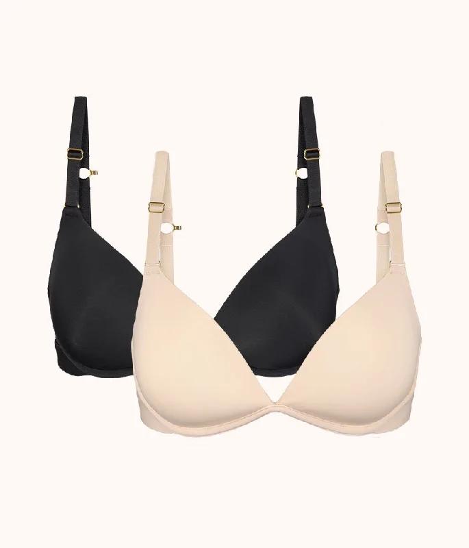 Women's animal - print brasThe Deep V No-Wire Push-Up Bundle: Toasted Almond/Jet Black Women's animal - print brasThe Deep V No-Wire Push-Up Bundle: Toasted Almond/Jet Black