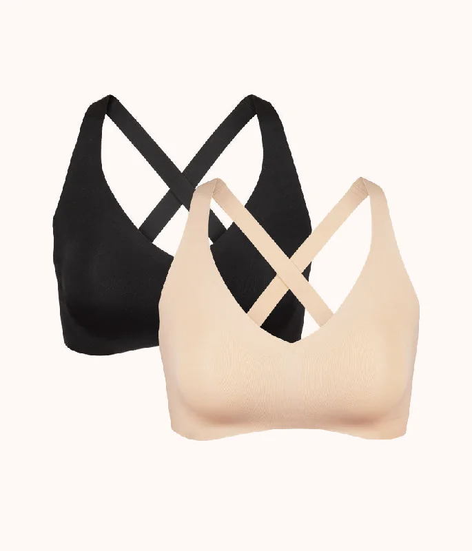 Women's polka - dot brasThe Sleek Crossback Bralette Bundle: Toasted Almond/Jet Black Women's polka - dot brasThe Sleek Crossback Bralette Bundle: Toasted Almond/Jet Black
