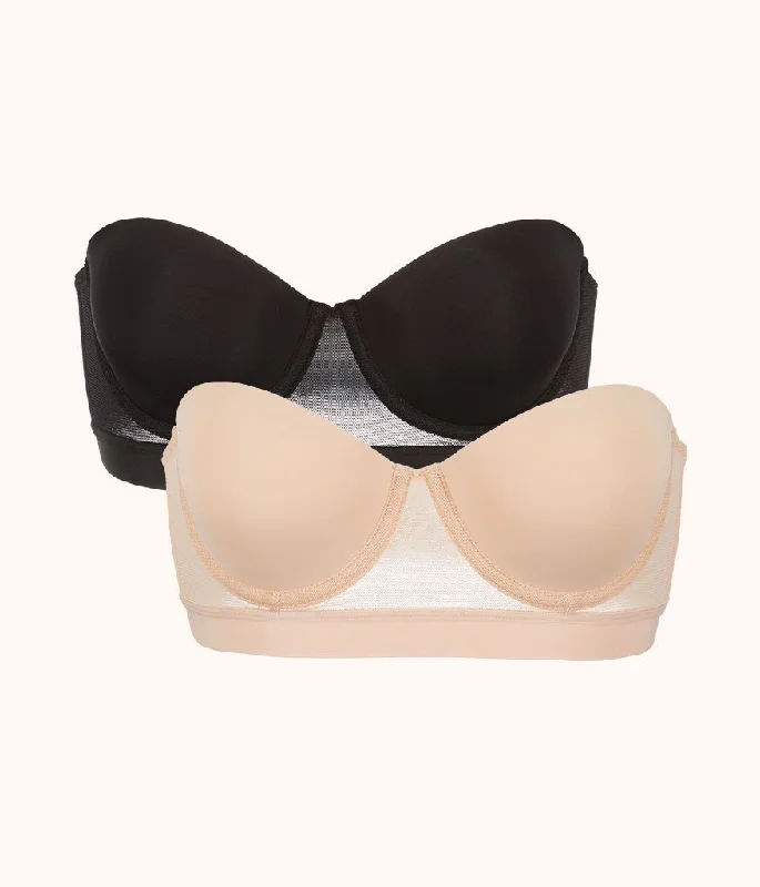 Women's plunge bras for low - cut topsThe Smooth Strapless Bundle: Jet Black/Toasted Almond Women's plunge bras for low - cut topsThe Smooth Strapless Bundle: Jet Black/Toasted Almond