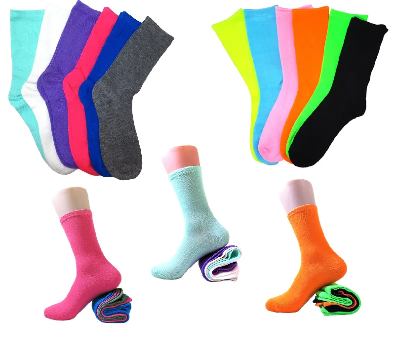 Women's hypoallergenic socks for sensitive skinWomen's Solid Multi Neon Colorful Cotton Crew Casual Socks Women's hypoallergenic socks for sensitive skinWomen's Solid Multi Neon Colorful Cotton Crew Casual Socks