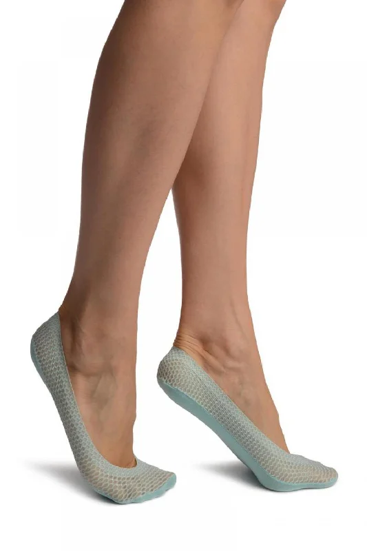 Women's silk - lined socks for a luxurious feelAzure Blue Snake Skin, Silver Lurex With Silicon Heel & Bottom Footies Women's silk - lined socks for a luxurious feelAzure Blue Snake Skin, Silver Lurex With Silicon Heel & Bottom Footies