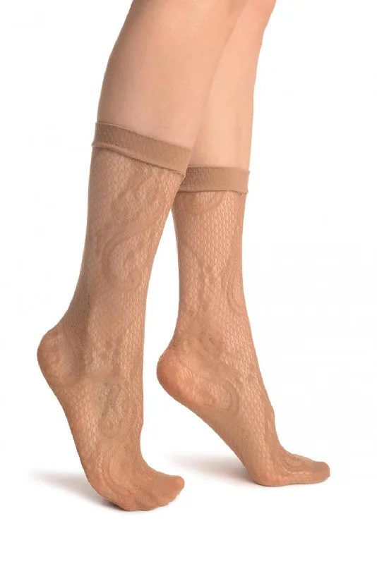 Women's cotton blend socks for breathabilityBeige Gladiolus Flowers Ankle High Socks Women's cotton blend socks for breathabilityBeige Gladiolus Flowers Ankle High Socks