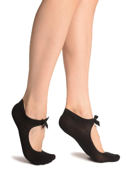 Women's bamboo fiber socks for eco - friendlinessBlack Cotton With Around The Ankle Strap Footies Women's bamboo fiber socks for eco - friendlinessBlack Cotton With Around The Ankle Strap Footies