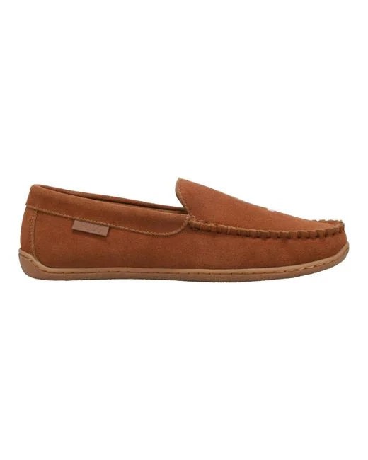 Women's ankle socks with a frilly edgeBRENAN SCUFF Mens Moccasin Slippers Brown