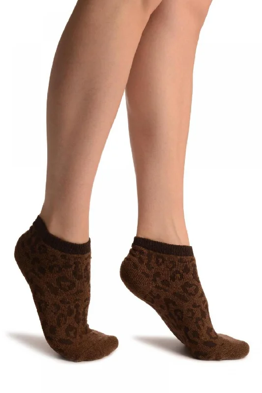 Women's sheer over - the - knee socks for a sexy appealBrown Leopard Angora Footies Socks Women's sheer over - the - knee socks for a sexy appealBrown Leopard Angora Footies Socks