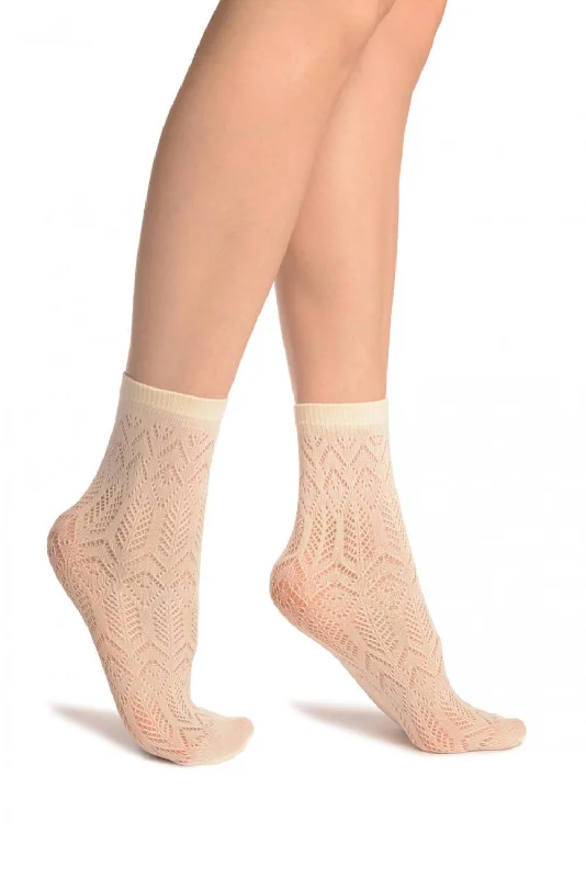 Women's cotton blend socks for breathabilityCream Geometrical Crochet Lace Ankle High Socks Women's cotton blend socks for breathabilityCream Geometrical Crochet Lace Ankle High Socks