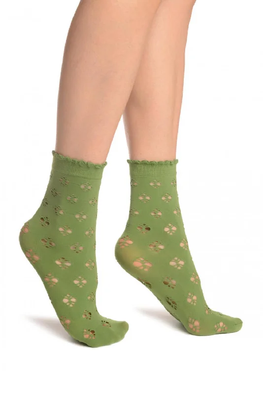 Women's ribbed knee - high socks for a classic lookGreen Viola Lace Ankle High Socks Women's ribbed knee - high socks for a classic lookGreen Viola Lace Ankle High Socks