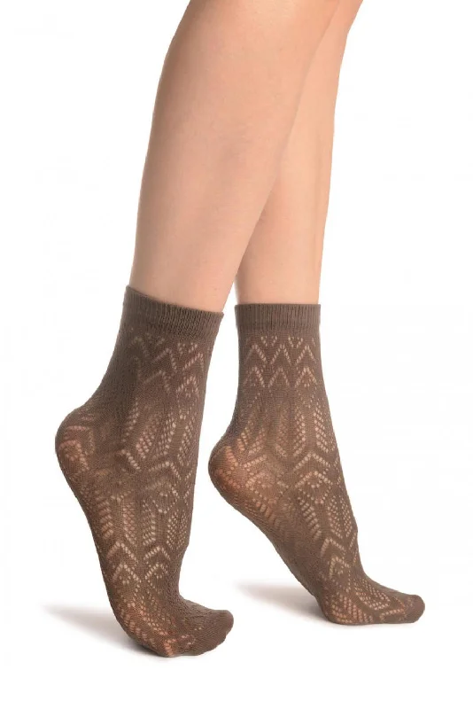 Women's satin - trimmed socks for a touch of eleganceGrey Geometrical Crochet Lace Ankle High Socks Women's satin - trimmed socks for a touch of eleganceGrey Geometrical Crochet Lace Ankle High Socks