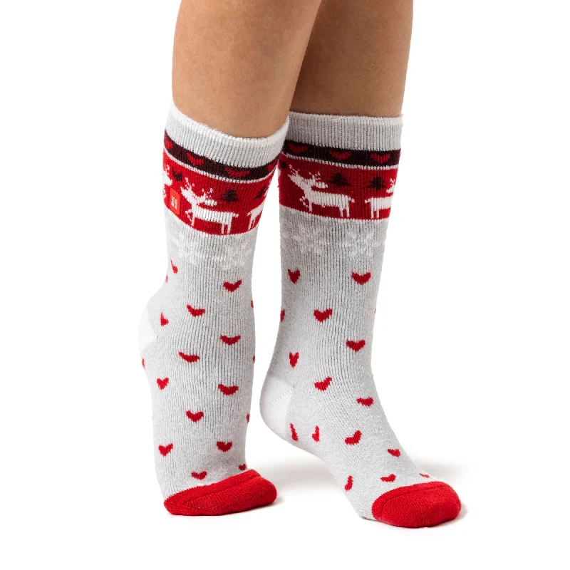 Women's cable - knit ankle socks for a cozy styleLadies Lite Christmas Socks - Reindeer Women's cable - knit ankle socks for a cozy styleLadies Lite Christmas Socks - Reindeer