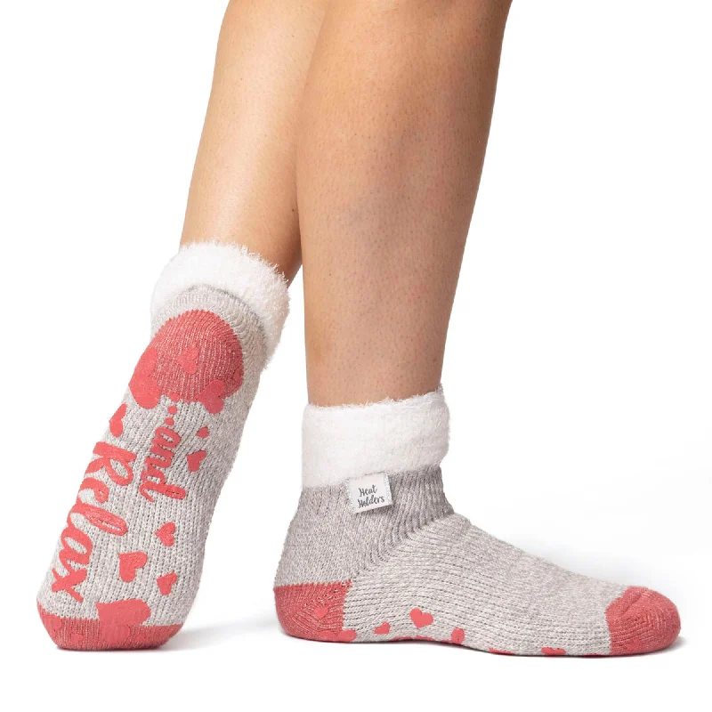 Women's non - slip socks for safetyLadies Original Lounge Socks with Comfy Feather Top - Light Grey Women's non - slip socks for safetyLadies Original Lounge Socks with Comfy Feather Top - Light Grey
