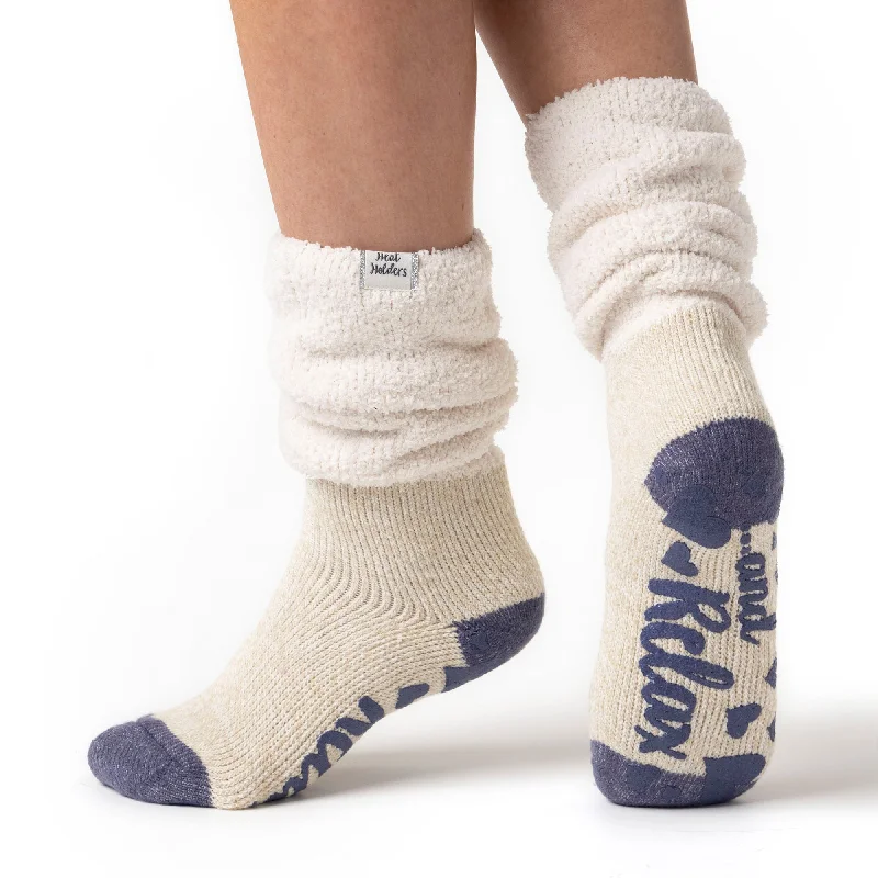 Women's cashmere - blend socks for extra softnessLadies Original Lounge Socks with Comfy Slouch Top - Cream & Mauve Women's cashmere - blend socks for extra softnessLadies Original Lounge Socks with Comfy Slouch Top - Cream & Mauve