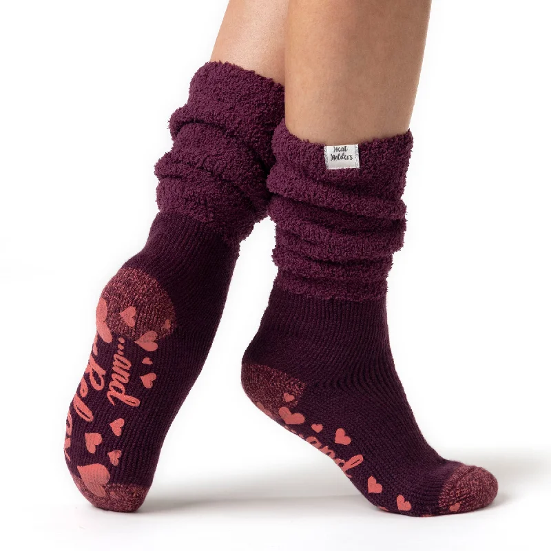 Women's ribbed knee - high socks for a classic lookLadies Original Lounge Socks with Comfy Slouch Top - Wine Women's ribbed knee - high socks for a classic lookLadies Original Lounge Socks with Comfy Slouch Top - Wine