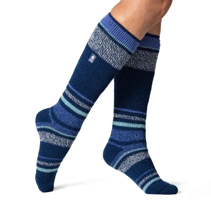 Women's no - show socks with a floral motifLadies Original Long Ski & Snow Sports Socks - Indigo Women's no - show socks with a floral motifLadies Original Long Ski & Snow Sports Socks - Indigo