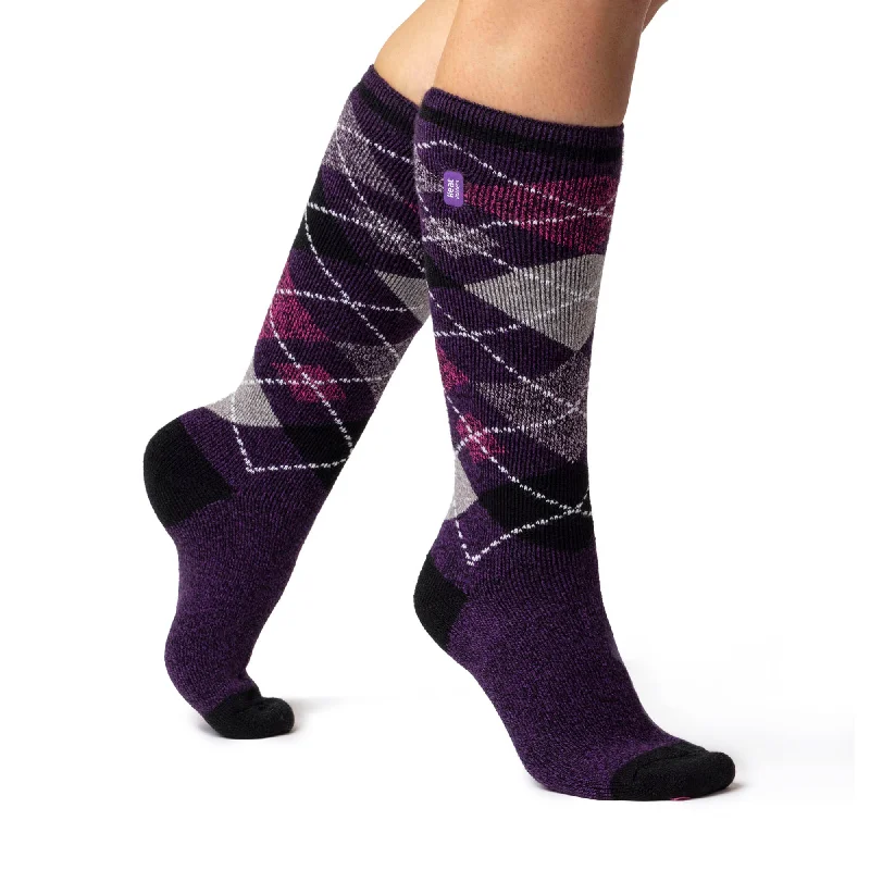 Women's hypoallergenic socks for sensitive skinLadies Lite Argyle Long Socks - Sherwood Women's hypoallergenic socks for sensitive skinLadies Lite Argyle Long Socks - Sherwood