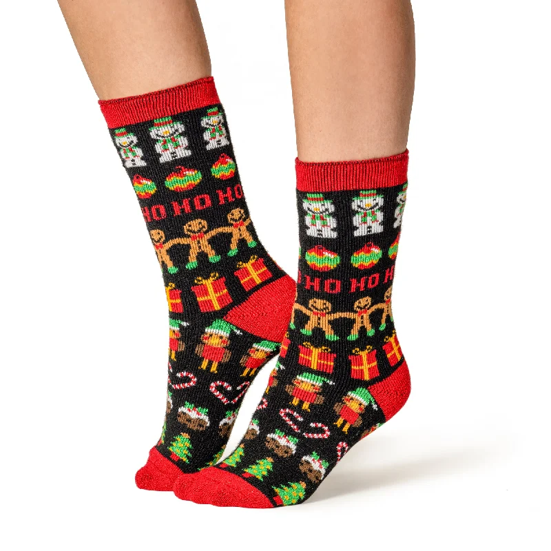Women's adjustable - fit socks for a customized feelLadies Lite Christmas Socks - Gingerbread & Baubles Women's adjustable - fit socks for a customized feelLadies Lite Christmas Socks - Gingerbread & Baubles