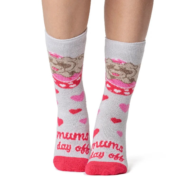 Women's ankle socks with a frilly edgeLadies Lite Fun Feet Novelty Thermal Socks - Mums Day Off Women's ankle socks with a frilly edgeLadies Lite Fun Feet Novelty Thermal Socks - Mums Day Off