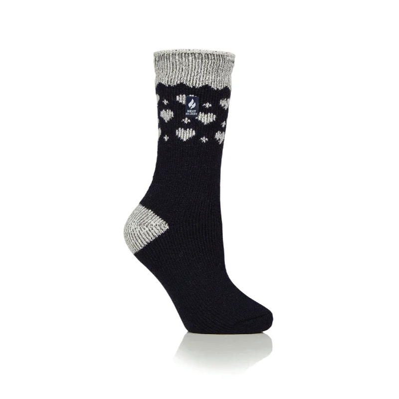 Women's cashmere - blend socks for extra softnessLadies Original Jacquard Socks - Navy Hearts Women's cashmere - blend socks for extra softnessLadies Original Jacquard Socks - Navy Hearts