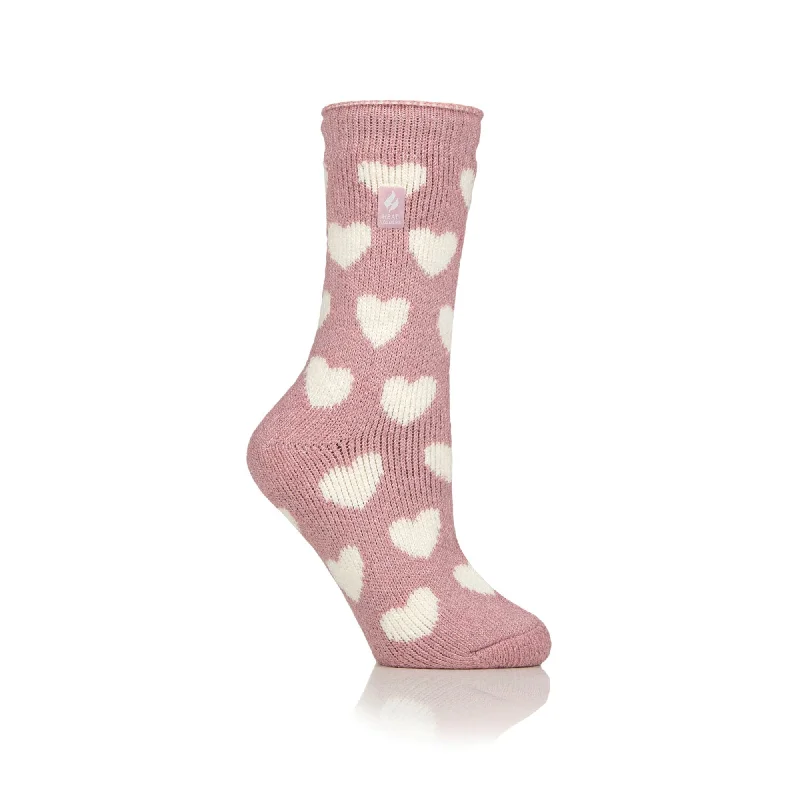 Women's silk - lined socks for a luxurious feelLadies Original Jacquard Socks - Pink Hearts Women's silk - lined socks for a luxurious feelLadies Original Jacquard Socks - Pink Hearts