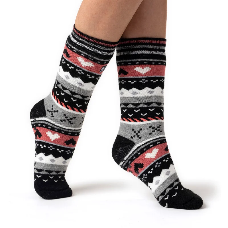 Women's thigh - high socks in a fishnet patternLadies Soul Warming Dual Layer Slipper Socks - Black & Coral Women's thigh - high socks in a fishnet patternLadies Soul Warming Dual Layer Slipper Socks - Black & Coral