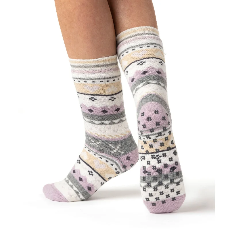 Women's satin - trimmed socks for a touch of eleganceLadies Soul Warming Dual Layer Slipper Socks - Lilac & Grey Women's satin - trimmed socks for a touch of eleganceLadies Soul Warming Dual Layer Slipper Socks - Lilac & Grey