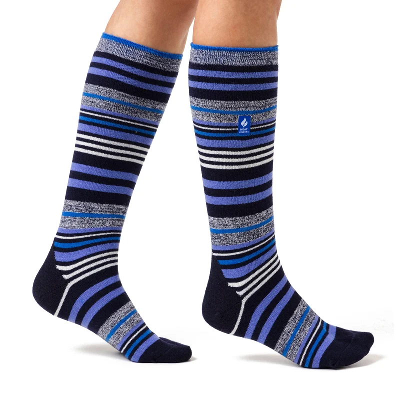 Women's silk - lined socks for a luxurious feelLadies Ultra Lite Long Ski & Snow Sports Socks - Blue Stripe Women's silk - lined socks for a luxurious feelLadies Ultra Lite Long Ski & Snow Sports Socks - Blue Stripe