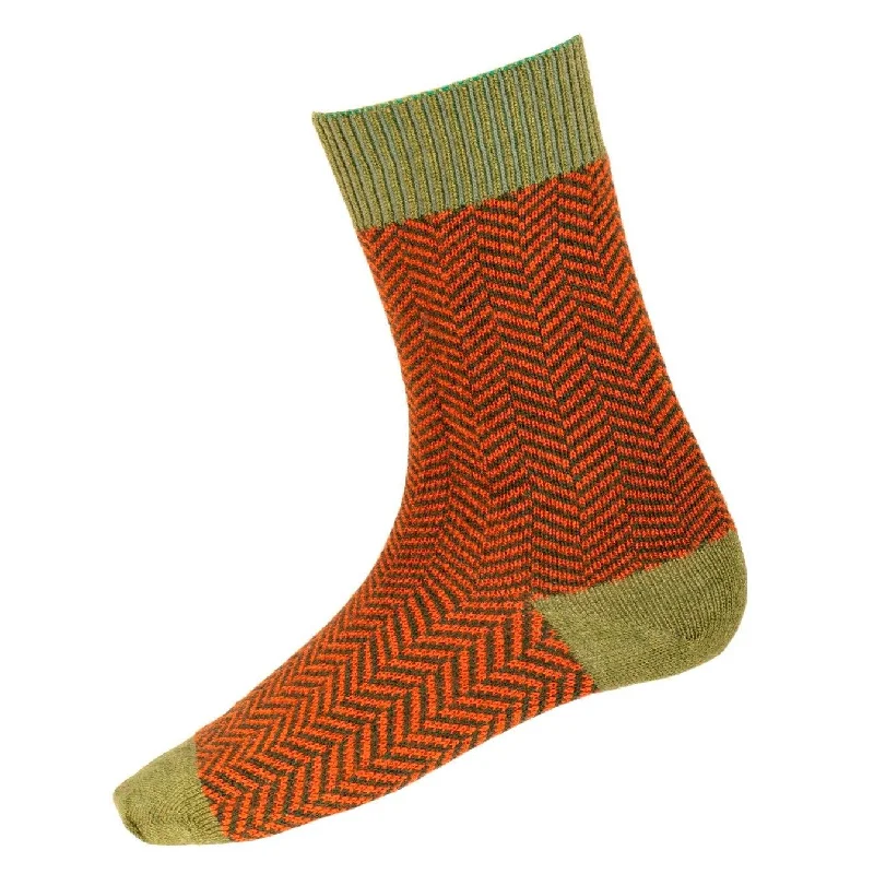 Women's cushioned sole socks for shock absorptionMen's Herringbone Socks - Moss Green Women's cushioned sole socks for shock absorptionMen's Herringbone Socks - Moss Green