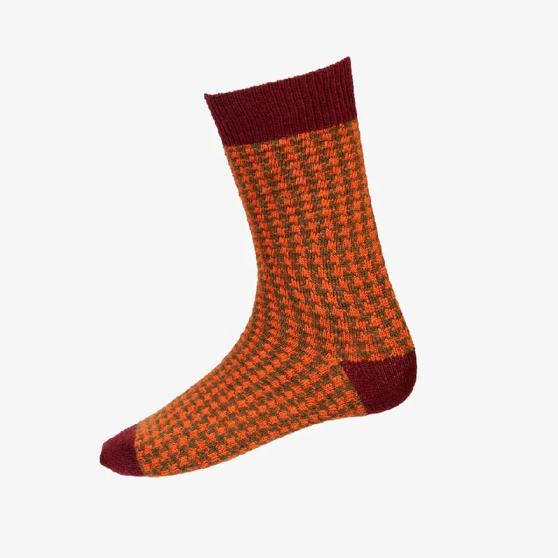 Women's over - the - calf socks with a stripe designMen's Houndstooth Casual Socks - Burgundy Women's over - the - calf socks with a stripe designMen's Houndstooth Casual Socks - Burgundy