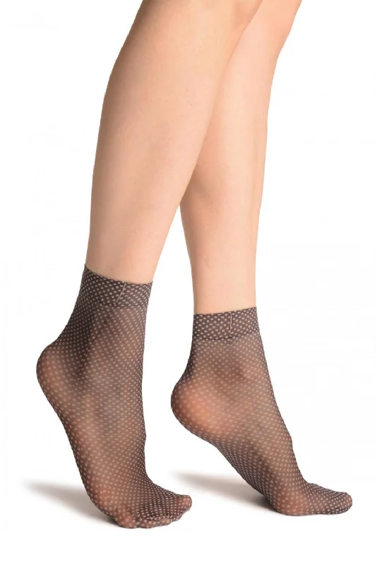 Women's silk - lined socks for a luxurious feelMini Polka Dot Print 20 Den Ankle High Socks Women's silk - lined socks for a luxurious feelMini Polka Dot Print 20 Den Ankle High Socks