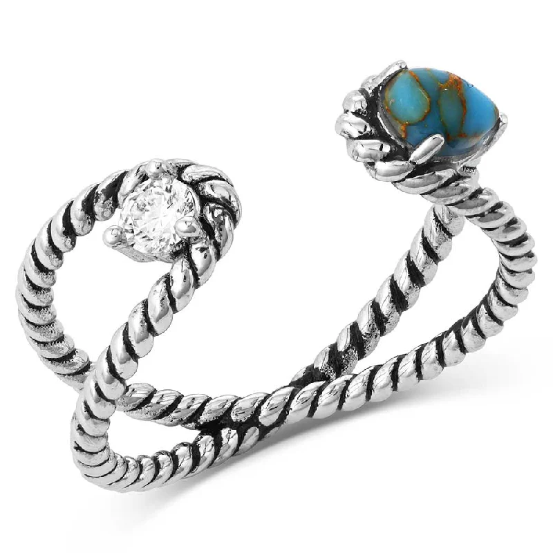 Women's adjustable - fit socks for a customized feelStars And Sky Crystal Turquoise Open Ring Women's adjustable - fit socks for a customized feelStars And Sky Crystal Turquoise Open Ring