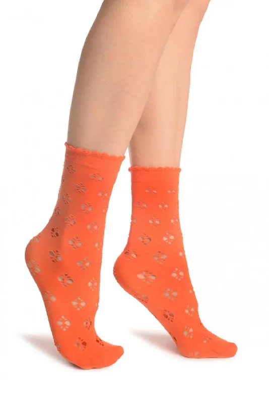 Women's adjustable - fit socks for a customized feelOrange Viola Lace Ankle High Socks Women's adjustable - fit socks for a customized feelOrange Viola Lace Ankle High Socks