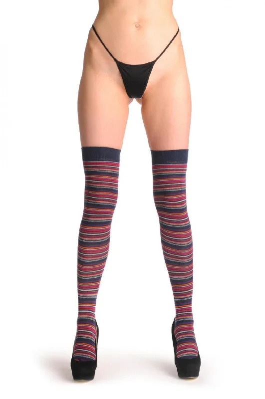 Women's bamboo fiber socks for eco - friendlinessPurple Orange Grey & Black Green Thin Stripes Women's bamboo fiber socks for eco - friendlinessPurple Orange Grey & Black Green Thin Stripes