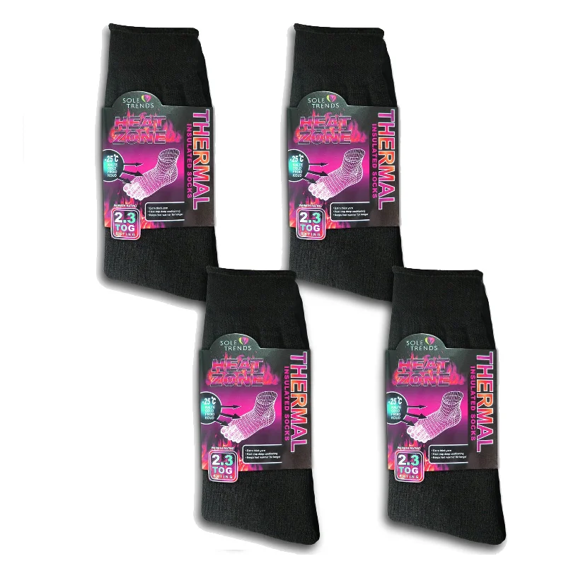 Women's arch - support socks for better comfortSole Trends 4-Pack Women's Insulated Thermal Heat Zone Extra Thick Yarn 2.3 TOG Rated Socks Women's arch - support socks for better comfortSole Trends 4-Pack Women's Insulated Thermal Heat Zone Extra Thick Yarn 2.3 TOG Rated Socks