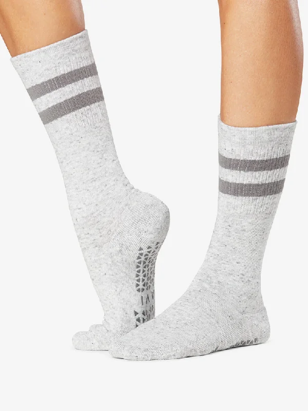 Women's cashmere - blend socks for extra softnessTavi Noir Kai Grip Socks - Heather/Light Grey Women's cashmere - blend socks for extra softnessTavi Noir Kai Grip Socks - Heather/Light Grey