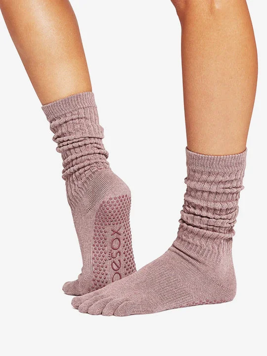 Women's argyle - patterned thigh - high socksToeSox Full Toe Slouch Grip Socks - Rosy Women's argyle - patterned thigh - high socksToeSox Full Toe Slouch Grip Socks - Rosy