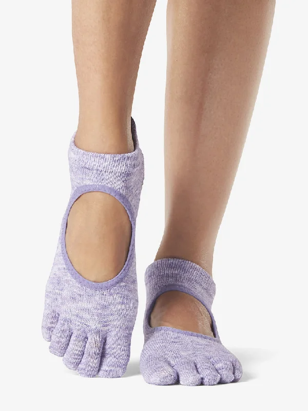 Women's cushioned sole socks for shock absorptionToesox Grip Full Toe Bellarina - Heather Purple Women's cushioned sole socks for shock absorptionToesox Grip Full Toe Bellarina - Heather Purple