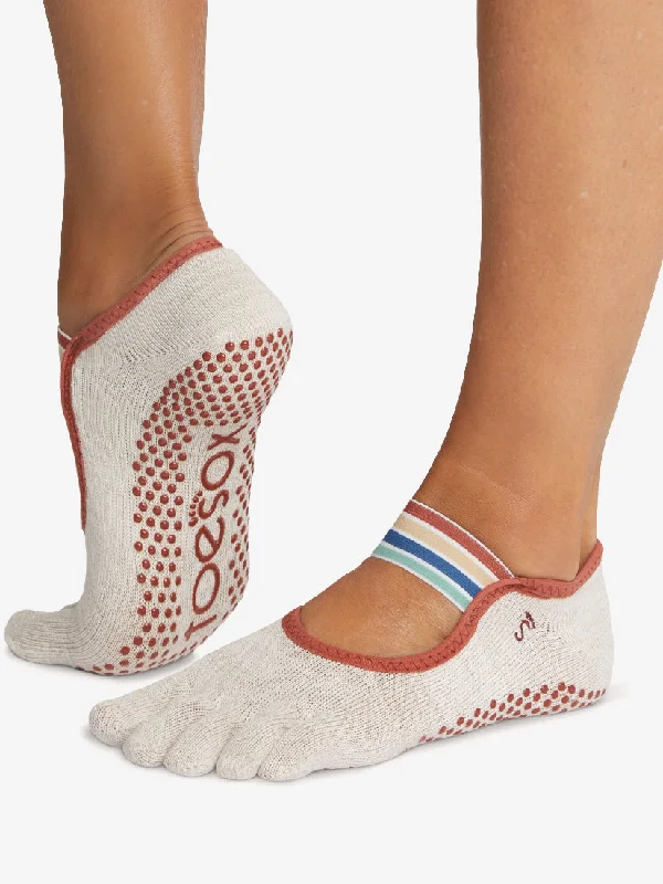 Women's thigh - high socks in a fishnet patternToeSox Full Toe Mia Grip Socks - Vintage Rainbow Women's thigh - high socks in a fishnet patternToeSox Full Toe Mia Grip Socks - Vintage Rainbow