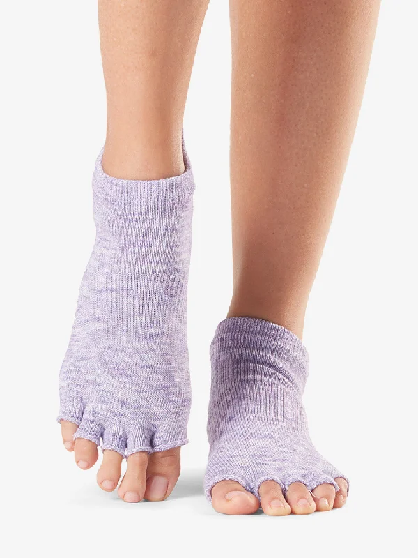 Women's anti - odor socks for long - day freshnessToesox Grip Half Toe Low Rise - Heather Purple Women's anti - odor socks for long - day freshnessToesox Grip Half Toe Low Rise - Heather Purple