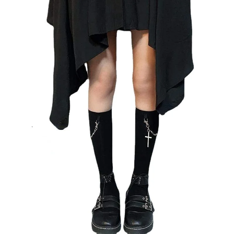 Women's anti - odor socks for long - day freshnessWomen's Gothic Detachable Cross Chain Socks Women's anti - odor socks for long - day freshnessWomen's Gothic Detachable Cross Chain Socks